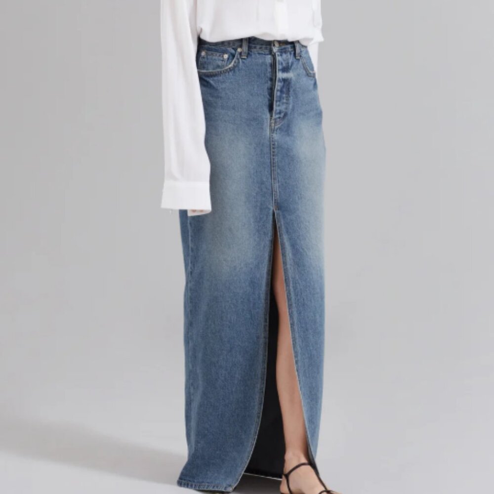 The Frankie Shop Sz M/6 Texas Denim Pencil Skirt jeans